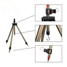 Telescopic Triangular Fishing Bracket Made Of Aluminum Alloy, Equipped With Multi-Groove Bracket Head, Anti-Slip Metal Pointed Feet, Capable Of Holding Multiple Sea Rods And Casting Rods, Fishing Gear Support For Outdoor Wild Fishing - Random Color - View 7