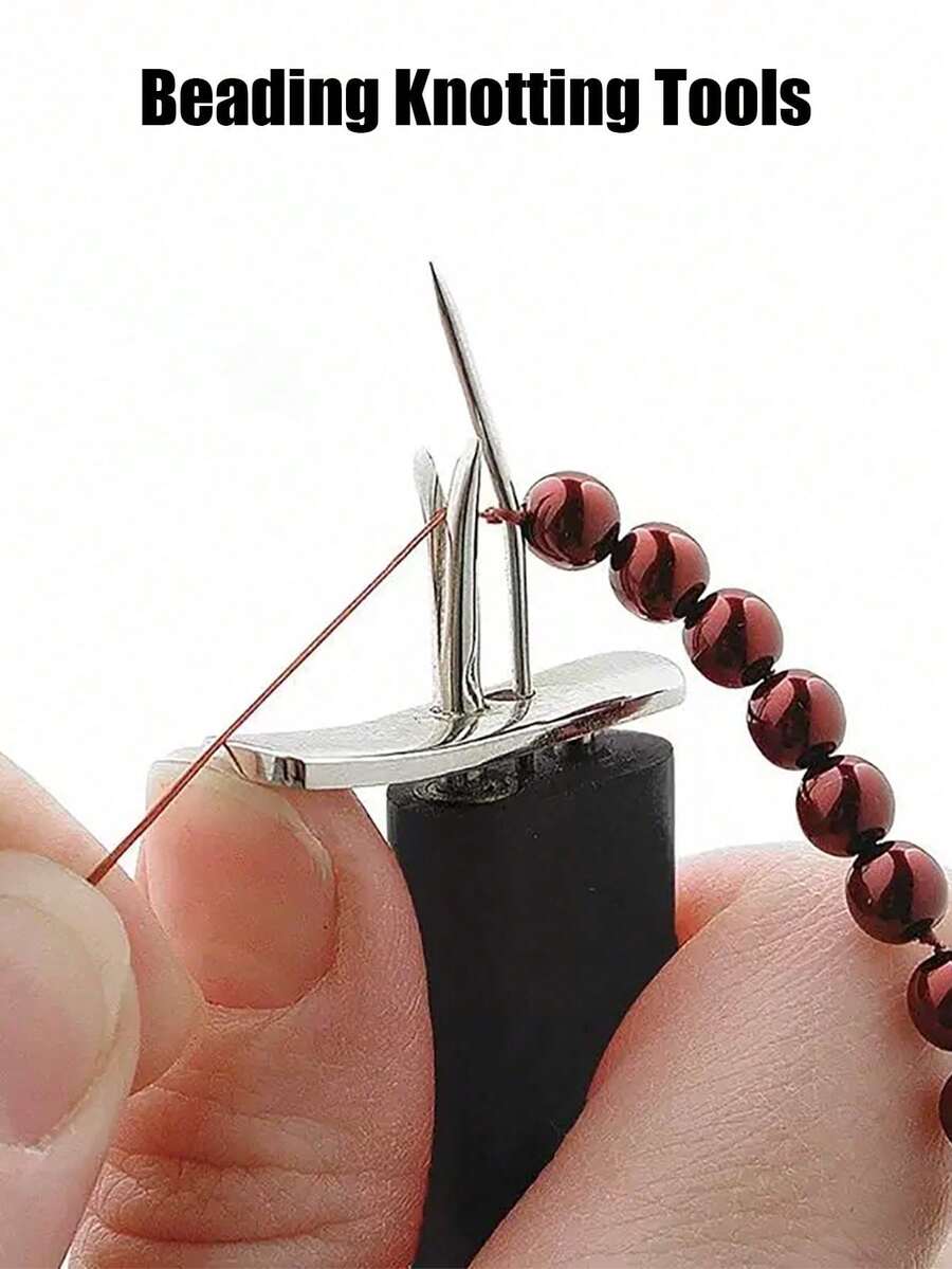 1-Pack DIY Jewelry Making Tool - Bead Knotter, For Bracelets And Silk Thread Crafts, Plastic Material