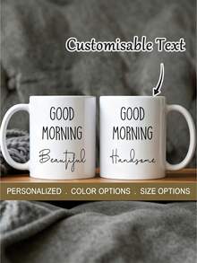 1/2pcs 11oz Personalized Coffee Mugs - Women's Gift, Customizable Personalized Coffee Mugs With Initial And Name Custom Design, Ceramic Cups, Novelty Mugs, Tea Cups, Suitable For Summer And Winter Drinks, Birthday Gift, Family Gathering Gift, Holiday Gift - Multicolor - View 8