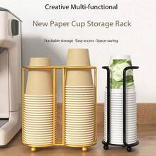 1pc Paper Cup Holder, Minimalist Paper Cup Storage Rack, Multi-Functional Desktop Coffee/Tea Cup Organizer (Cups Not Included) - Multicolor - View 5