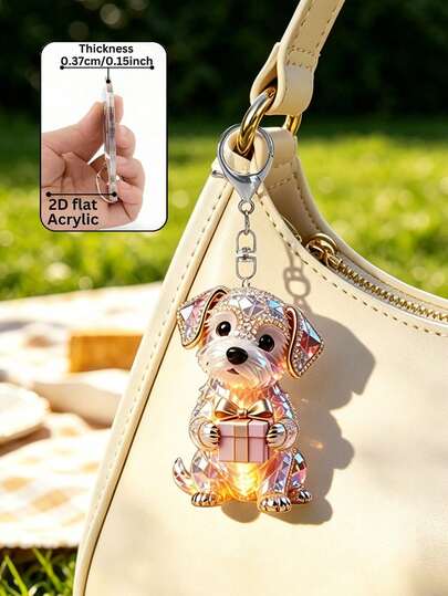 Gantungan Kunci Anak Anjing Batu Permata Warna-warni Lucu 2D, Liontin Anak Anjing Berbentuk Hati, Cocok untuk Dekorasi Dompet dan Tas Pemilik Anjing, Ornamen Gantungan Kunci Desain Akrilik Baru, Tahan Lama dan Ringan, Cocok untuk Gantungan Kunci Mobil, Gantungan Kunci Ponsel, Dekorasi Ransel dan Dompet, Cocok untuk Hadiah Ulang Tahun, Aksesori Perjalanan, Suvenir Pesta, Hadiah Wisuda, Hadiah Kembali ke Sekolah, Hadiah Hari Guru