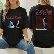 Charlie Puth Whatevers Clever Tour 2026 Shirt, Charlie Puth Fan Mech, Charlie Puth Graphic Tee, Charlie Puth Concert, Charlie Puth Shirt.Jpg - 黑色 - 查看 1