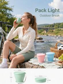 Portable Foldable Water Bottle, Outdoor Camping Travel Cup, 6.76oz Collapsible Cup, Perfect For Tea And Coffee - Multicolor - View 9