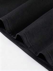 1pc Boys' Youth Sports Commute Casual Suede Print Short Sleeve Shirt, Spring Summer Autumn - Black - View 7