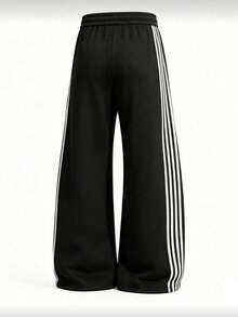 Men's Drawstring Waist Colorblock Casual Versatile Daily Wear Long Pants - Black - View 5