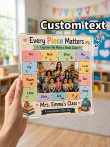 1 buah Puzzle Blok Akrilik Guru yang Dipersonalisasi, Foto Kelas TK Kustom, Hadiah Kembali ke Sekolah untuk Guru, Hadiah untuk Guru, Puzzle Akrilik, Tanda Meja Guru, Hadiah Kembali ke Sekolah, Hadiah yang Dipersonalisasi - MultiWarna - View 2