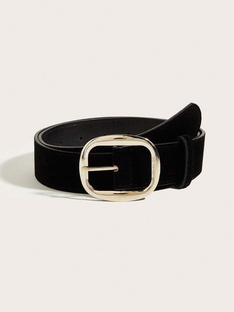 1pc Bohemian Style Brown Suede Metal Buckle Simple Fashion Versatile Decorative Belt, Suitable For Jeans, Skirts, Casual Wear, Daily Outfits - Silver Oval Pin Buckle, Coffee-colored Velvet - View 24
