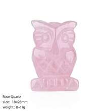 1pc 1in 2 Styles Natural Crystal Owl Carved Ornament | Home Decor & Meditation Energy Guardian | Symbol Of Wisdom And Protection - crystal - View 25