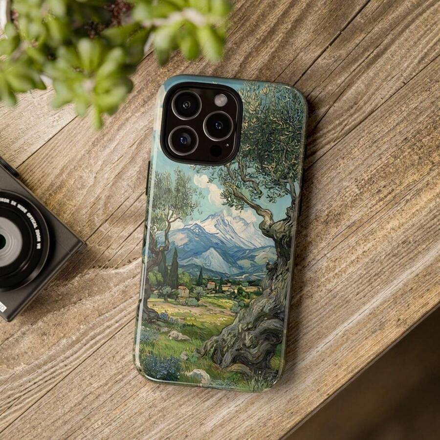 Van Gogh Olive Tree Phone Case, Artistic And Durable Phone Case, Suitable For Samsung, An Ideal Gift For Art Lovers - 白色1 - 查看 1