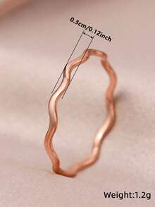 1pc Elegant Ring, Suitable For Women To Wear, Suitable For Wedding, Engagement, Anniversary Party, Valentine's Day Gift - Rose Gold - View 3