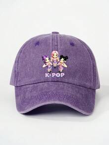 1件女款印花K-POP水洗棒球帽，可調節防曬休閒帽，適合戶外、春秋旅行、海灘度假，男款遮陽帽，Y2K風格青年帽 - 棒球帽 - 查看 16