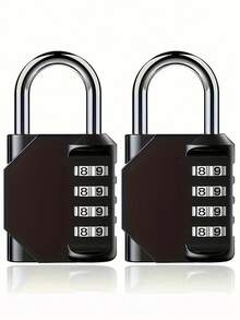 1/2pcs Combination Lock For Storage Cabinet, 4-Digit Combination Padlock, Combination Lock, Suitable For School Lockers, Gym, Doors, Storage Rooms - Black And Silver Resettable Combination Lock, Suitable For Toolboxes, School Lockers And Luggage, Storage Cabinet Lock, Padlock, Lockers, Helmets, Backpacks, Luggage, Locks, Heart Gifts - Multicolor - View 8