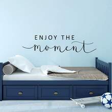 1pc Inspirational Quote Wall Sticker, Motivational Phrase, Encouraging Text, Enjoy The Moment, Home Decor Sticker Art - C - View 4