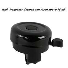 1pc Black Metal Bicycle Bell - 75Db+ Clear Sound | Easy To Ring And Install, Weather-Resistant Coating | Mini Portable, DIY Sticker Compatible - Multicolor - View 2