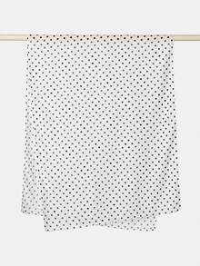 1pc Women's Casual Elegant Chiffon Polka Dot Scarf/Headscarf/Headband, French Luxury Abaya Accessory, Suitable For Daily Wear And Party - Multicolor - White Background With Small Polka Dots - View 6