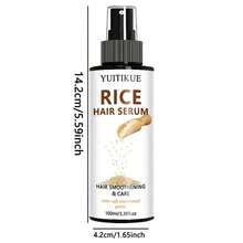 YUITIKUE Spray de Cabelo de Arroz 100ml, Contém Extrato de Arroz, Fornece Nutrição Profunda para Uso Diário, Hidrata Cada Fio de Cabelo. Textura Refrescante, Natureza Suave, Adequado para Todos os Tipos de Cabelo. Spray de Proteção Térmica - 100g - Visão 4