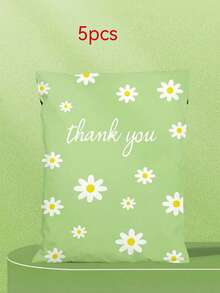 Large Green Daisy Print Waterproof Self-Sealing Mailing Bags, Printed With "Thank You" Text, Tear-Resistant Shipping Envelopes, Suitable For Clothing Packaging, Also Suitable For Small Businesses, Wedding Gifts, Party Favors, Mother's Day Gifts, Etc. - View 13