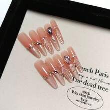 Korean Style Extra Long Artificial Nails, Handmade, Suitable For Daily Wear, Parties And Gatherings - Multicolor - View 9