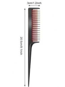 3 pezzi/2 pezzi/1 pezzo Pettine piatto a 3 strati con coda appuntita e design a 3 file di denti densi, pettine resistente al calore per acconciatura di capelli spessi e sottili, crea una struttura di capelli voluminosa e piena, pettine per colpi di luce, pettine con coda appuntita, pettine per acconciature di capelli lunghi, pettine per tintura dei capelli - Multicolore - Visualizzare 7