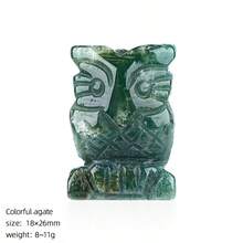 1pc 1in 2 Styles Natural Crystal Owl Carved Ornament | Home Decor & Meditation Energy Guardian | Symbol Of Wisdom And Protection - crystal - View 24