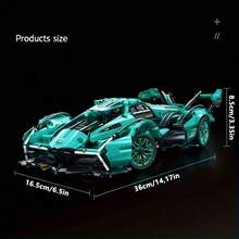 1:14 Large DIY Super Car Building Block Set, Collectible Racing Car Model Kit, Realistic And Detailed Car Assembly Toy, Suitable For Home And Office Decoration, Ideal Gift For Car Enthusiasts And Men, 900pcs/400pcs - Multicolor - View 6