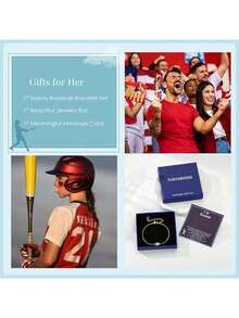 World Cup 2026 Competition Ball, Sports Bracelet For Women Girls Gold Plated Soccer Football Basketball Gold Pickleball Volleyball Tennis Baseball - Baseball - View 6