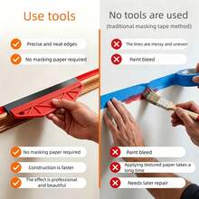 2pcs Wall Edge Painting Tool Set, Professional Edge Trimming Paint Tool, Suitable For Car Film, Glass, Sticker Removal, Refrigerator Defrosting, Wallpaper Cutting, Wall Coating Tool, And Home Daily DIY - Multiple Styles - View 3
