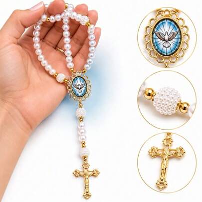 Terço Católico Personalizado Nossa Senhora Aparecida Espírito Santo NS Fátima Pérolas Presente Mimo Batizado Crisma Natal Ferias