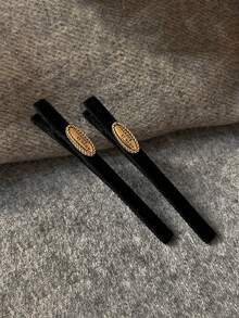 1 Pair Black Flocked Hair Clips - Side Bangs And Forehead Wispy Hair Clips, Women's Edge Hair Accessories - Multicolor - View 13