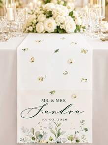 Customized Sweet Table Wedding Table Runner With Name/Text - Elegant Wedding Reception Decor, Suitable For Indoor/Outdoor, Sweet Table Centerpiece Table Runner, Gift For Newlyweds, Parents, Sisters, Close Friends - Multicolor - View 6