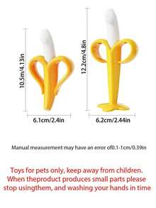 1pc Banana-Shaped Dog Chew Toy Durable Silicone Material Puppy Molar Stick Toy, Pet Dog Interactive Toys - Multicolor - View 2