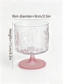1pc/2pcs/6pcs Set Designer Frosted Pink Bark Texture High Foot Glass Coffee Cup Juice Cup Bubble Water Cup Beverage Cup - Pink - View 2