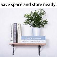 8pcs 6 Inch Shelf Brackets, Black Triangle Brackets, 150x90mm Heavy Duty Wall Mount L-Shaped Brackets With 90 Degree Triangle - A - View 5