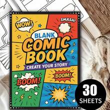 1pc Blank Comic Strip Sketchbook, Multi-Size Comic Grid Template Notebook, Cartoon Story Creation Drawing Book, Suitable For School Art Class And Artist Practice,Enhancing Creativity, Beautifully Designed - A - View 9
