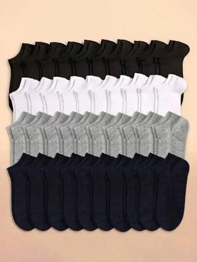 20 Pairs Women's Lightweight Breathable Short Socks, Basic Style, Suitable For Summer, 1/3/5/10/15/20/30 Pairs Available