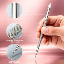 4Pcs Double Ended Cuticle Pusher Stainless Steel Manicure Nail Care Tools For Dead Skin Clean,Comes With A Storage Box, Easy To Carry - Silver - View 4