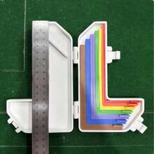 7件組紙藝對齊導引工具附收納盒，精準分層與黏貼間距器，適用卡片製作與剪貼簿，顏色編碼工具附尺寸標籤，1/16至1/2英吋增量 - 多色 - 查看 3