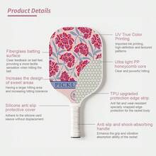Pickleball Paddle Set Lightweight Pickleball Racket For Adults & Beginners Pickleball Paddle Set With 2 Balls Pattern Pickleball Paddle Lightweight Fashion Pickleball Racket Sports Gift - Beige - View 6