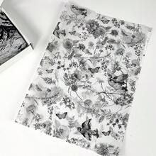 10/30/60pcs Ink Chinese Floral Bird Butterfly Art Paper Napkins, Suitable For Thanksgiving, Teen Shower, Gift Bags, Birthday, Spring Wedding Party Decoration, Box And Basket Filler, 50*35cm - Flowers, Birds, Butterflies - View 7