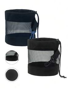 One Mesh Clothespin Storage Bag With Hooks And A Drawstring Closure For Hanging Clothes. Suitable For Bedrooms, Bathrooms, Beaches, Laundry Storage, Holiday Essentials, Back-To-School Essentials, Vanity Storage, Camping, And Bathroom Accessories. - Multicolor - View 4