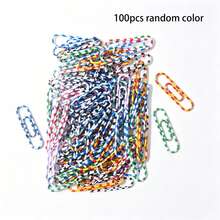 100pcs Colorful Paper Clips, Medium Size, Assorted Colors, PVC Coated Metal Paper Clips, Plastic Coated Paper Clips, Silver Paper Clips, Office Supplies, Cartoon Shaped Bookmarks, Book Clips, Suitable For Office, School And Personal File Organization, Back To School Essential - Multicolor - View 15