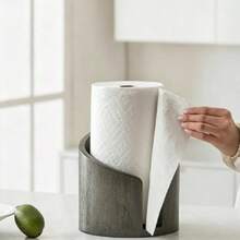 1 Small Roll Paper Storage Rack Wooden Desktop Tissue Holder Household Office Roll Paper Storage Box Living Room Bedroom - Multicolor - View 3