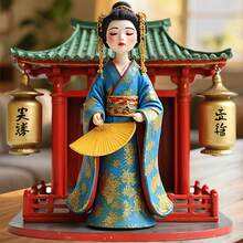 金閣與持絲扇女士磁鐵，燈籠光芒處藏千首靜詩，適用於家中所有金屬表面的紀念品 - A - 查看 6