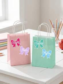 Custom Name Bow Stickers,Back To School Cute Pastel Color Bow Stickers,Custom Stickers Labels For Water Bottle Lunch Box Notebook Pencil Case Laptop Gift Bag School Supplies Decor - Multicolor - View 3