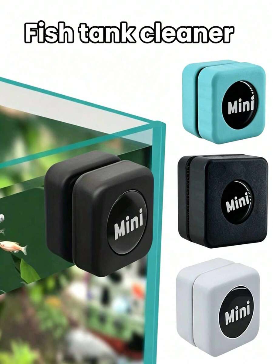 1 Set Mini Magnetic Fish Tank Brush, Fish Tank Brush, Small Glass Scraper, Double-Sided Cleaning And Scraping, Algae Knife Cleaning, Algae Removal Tool, Curved Design Algae Scraper, ABS Resin Fish Tank Cleaning Tool, Aquarium Accessories, Glass Cleaner, Washing Tool, Random Color
