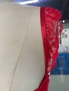 Bella Beso 1pc Sexy Underwire Half Cup Bra - Red - View 6