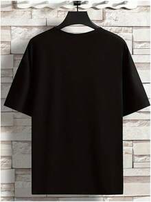 T-Shirt For Men And Women, Featuring A Humorous Design For Couples. This Short-Sleeve Tee Is Perfect For Street Style, Offering Comfort And A C - 黑色 - 查看 2
