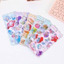 Pegatina decorativa de oscilador líquido Q-LiA: 1 pieza de pegatina 3D con relieve de cristal, transparente, impermeable y autoadhesiva, adecuada para manualidades DIY, decoración de scrapbooking. Aplicable a fundas de teléfono, portátiles, botellas de agua, artículos de papelería, etc. - Multicolor - Ver 4