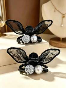1pc Girls Elf Ear Fashion Forehead Hair Clip Butterfly Claw Clip Versatile For Daily Wear - Multicolor - View 1