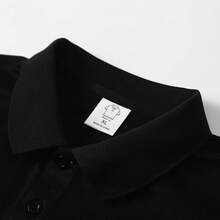 女款修身 Polo 領 T-shirt，黑色短袖，休閒通勤、高爾夫、網球、運動上衣，夏季 - 黑色 - 查看 6